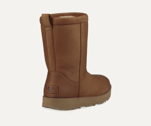 Ugg classic mini chestnut waterproof leather top